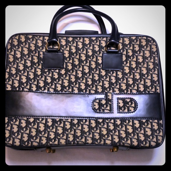 Authentic Vintage Dior Navy Monogram Travel Bag - Picture 1 of 6